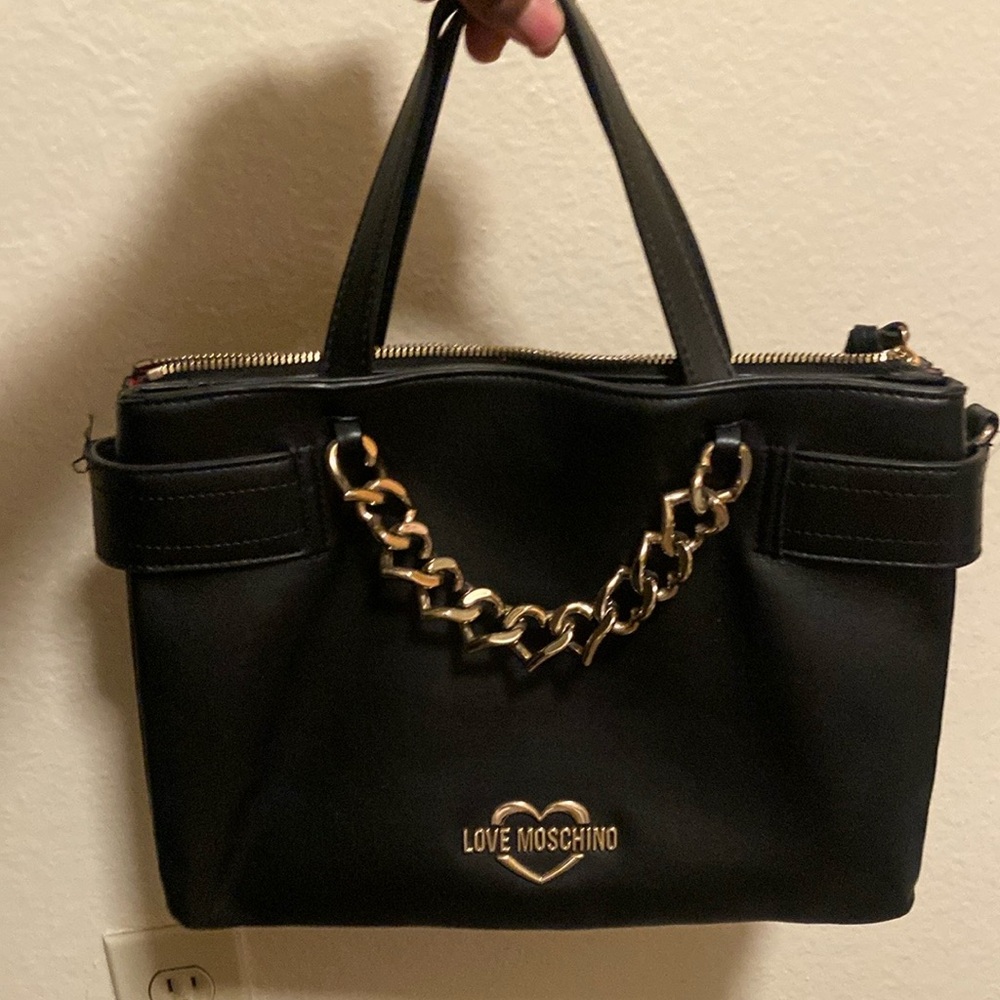 Love Moschino black leather handbag